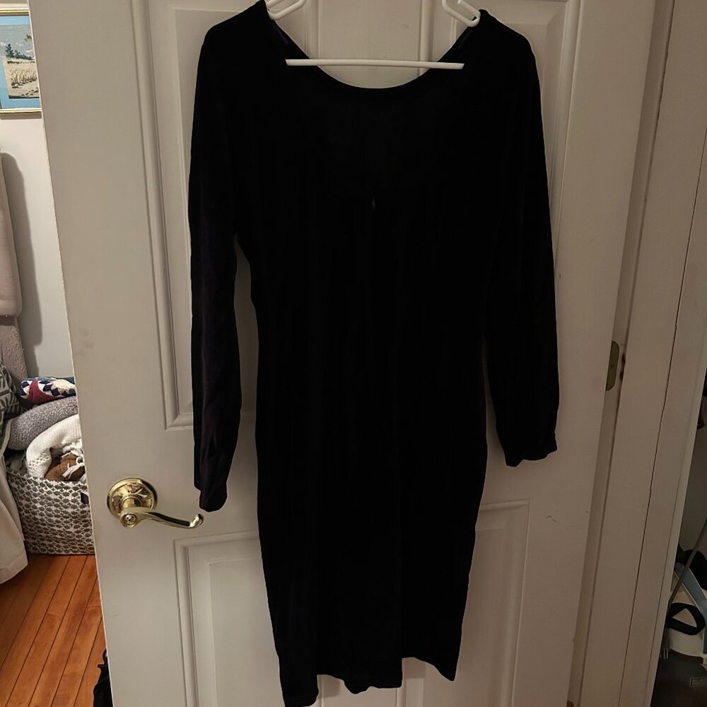 Scoopback sheath dress in Italian velvet